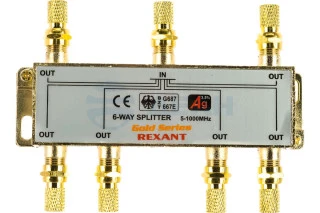 Делитель ТВх6 + 7шт. F BOX, 5-1000 МГц Gold (05-6104-1) (REXANT)