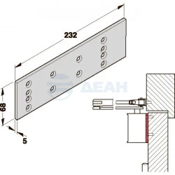 Пластина монтажная TS71,72,чёрный RAL9005 (22002119) (DORMA)
